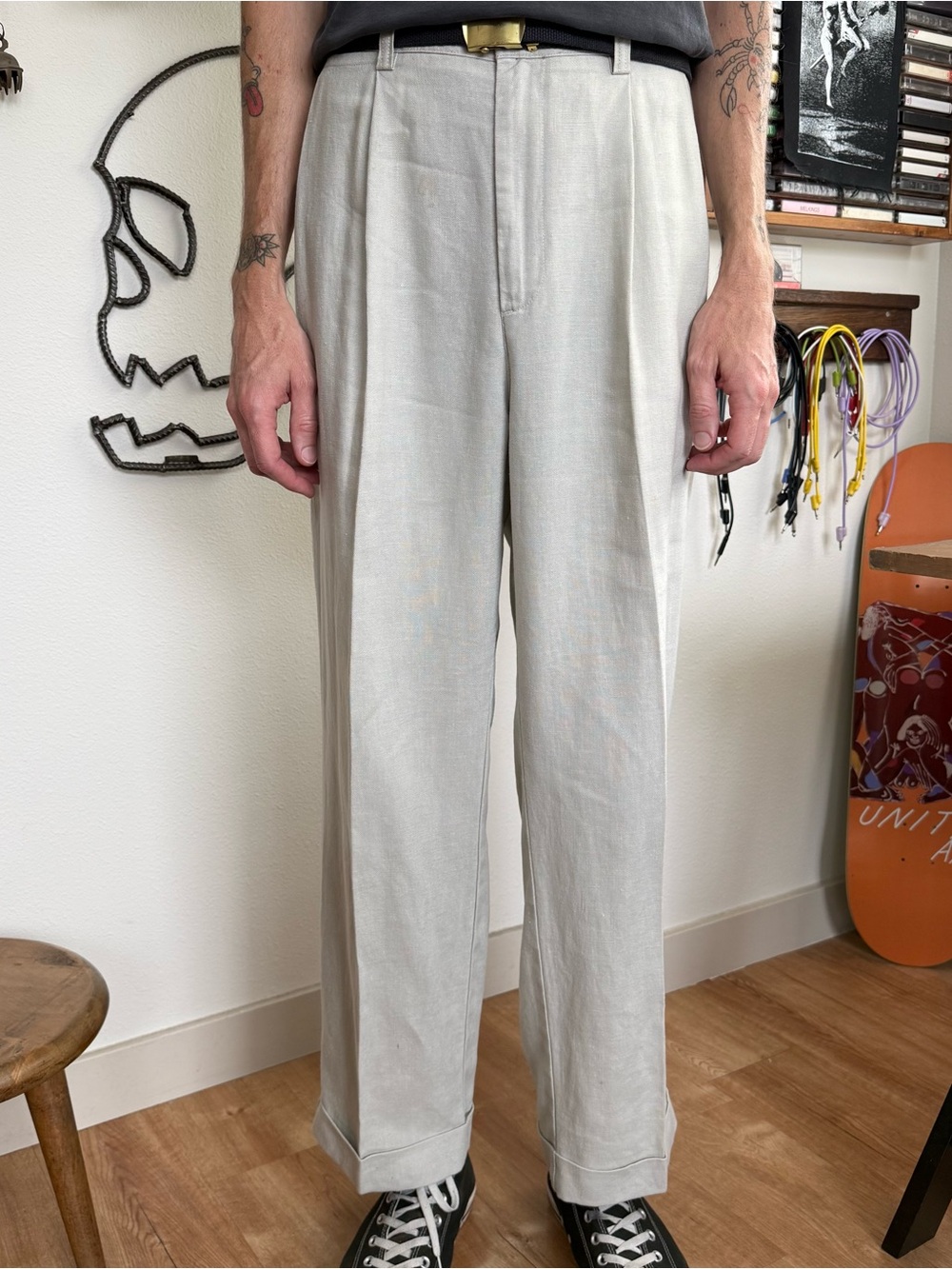 Vintage 90s 2000s Linen High Waisted Pants Nautica ~ 36 x 30